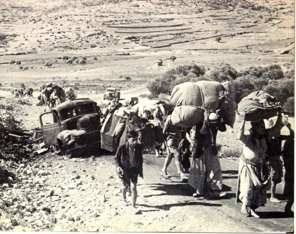 Palestinska flyktingar under Nakba 1948.
