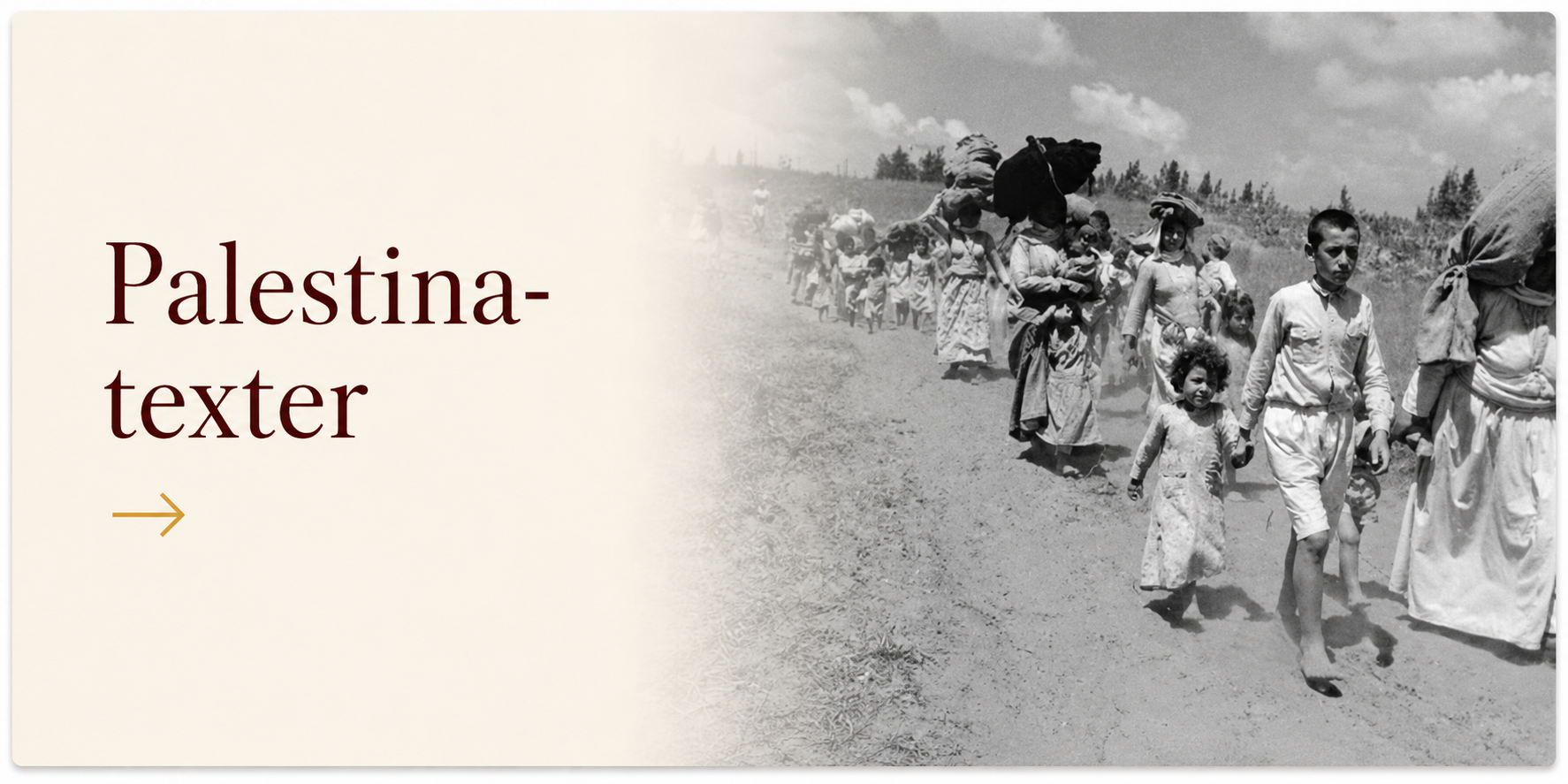 Palestinatexter – historisk bild av palestinska flyktingar 1948