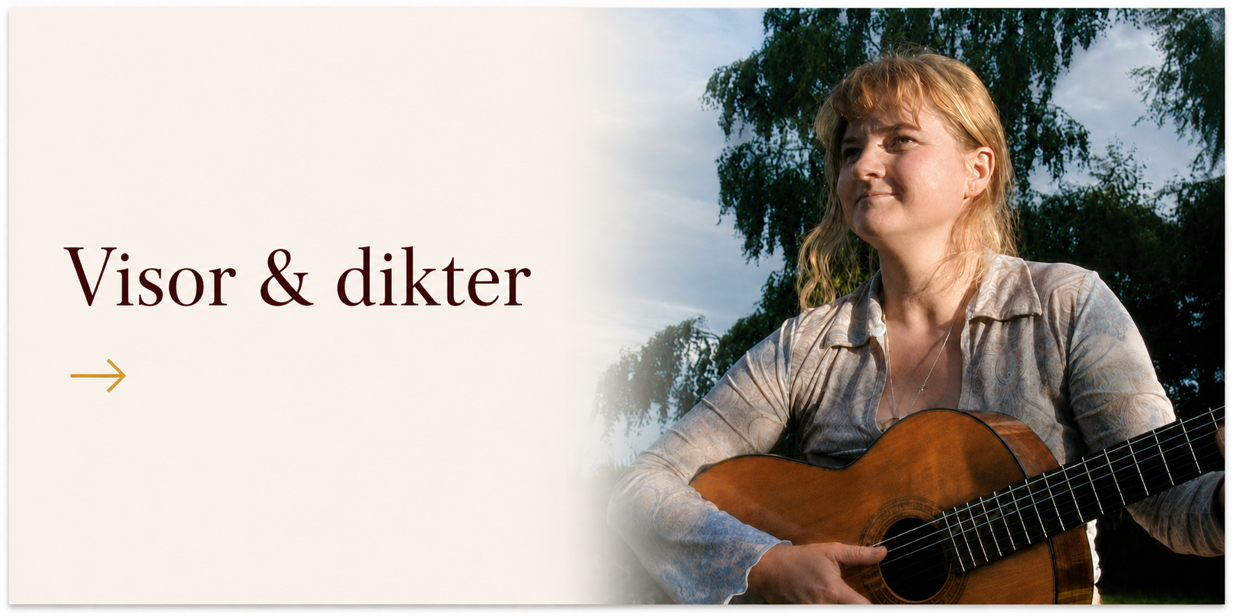 Visor och dikter – Helena spelar gitarr utomhus